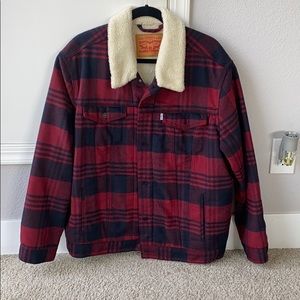 Levi’s sherpa lined flannel jacket